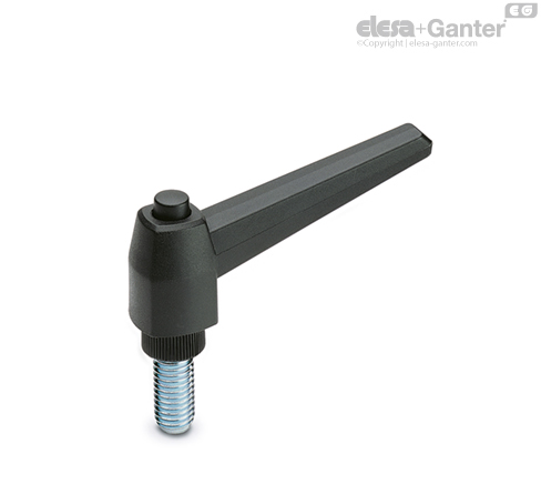 MRX-p Adjustable handles Zinc-plated steel threaded stud